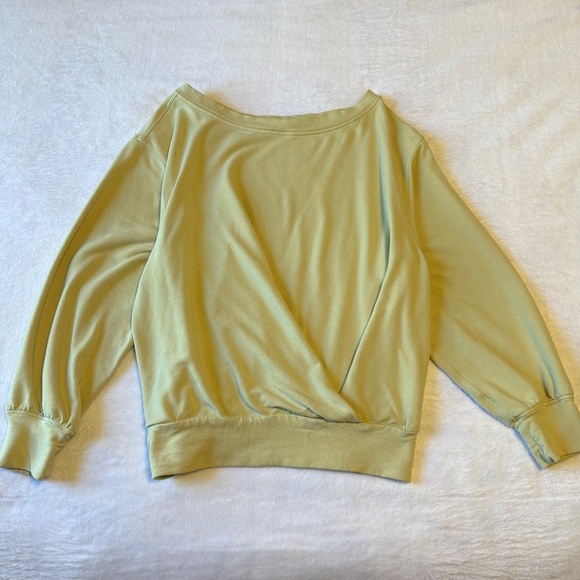Pleated Modal Fleece Pullover Sz6 Dew Gree - Picture 9 of 10